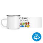 Кружка металлическая белая (круговая запечатка)