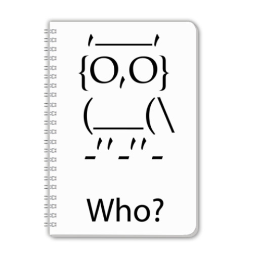 Тетрадь с принтом 'Кто?'