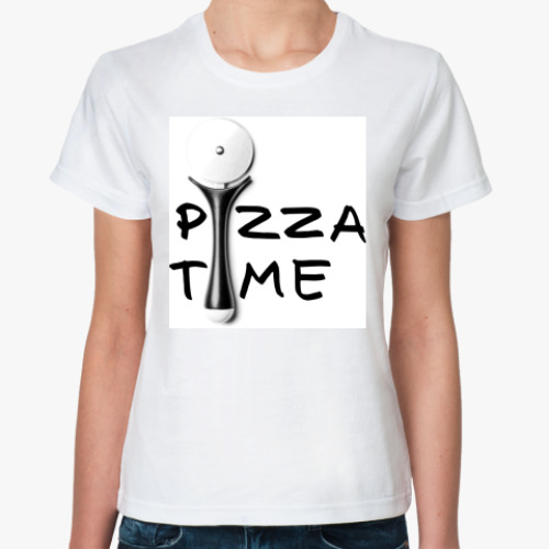 Классическая футболка с принтом Pizza Time