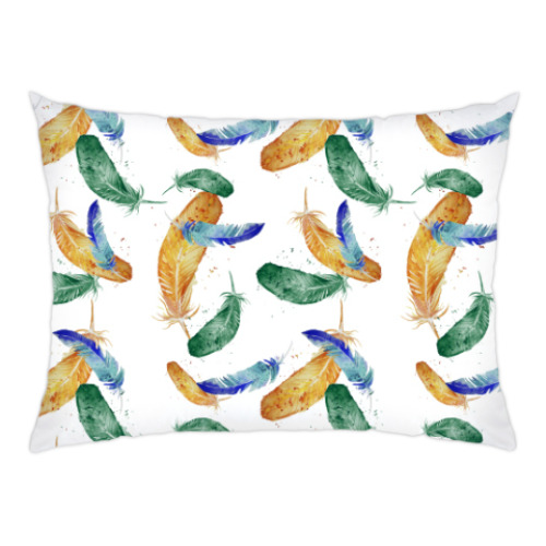 Подушка с принтом Узор Перья, бохо