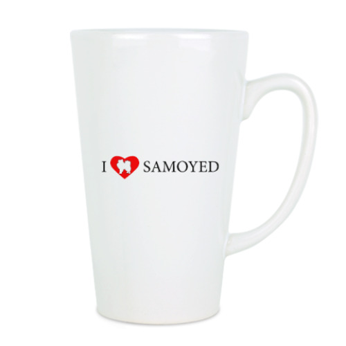 Чашка Латте с принтом Самоед В Сердце