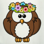 Сова с цветами