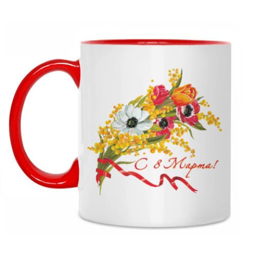 Кружка с принтом 8 Марта