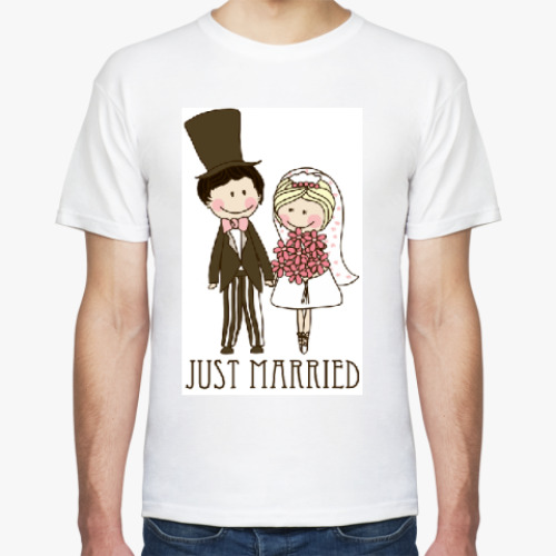 Футболка с принтом  Just Married