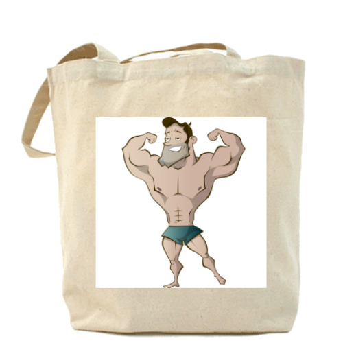 Сумка шоппер с принтом Качок