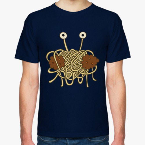 Футболка с принтом Летающий макаронный монстр ЛММ FSM