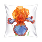 Подушка 35x35 см с цветной обратной стороной Ирис акварель