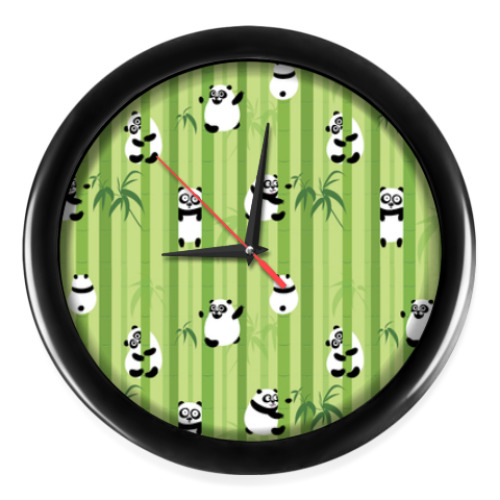 Настенные часы с принтом Панды