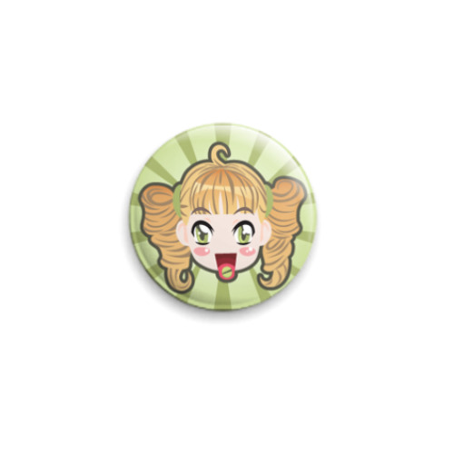 Значок 25мм с принтом девочка