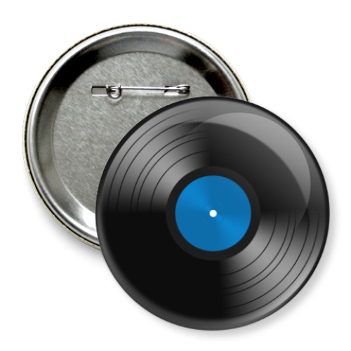 Значок 75мм с принтом Грампластинка