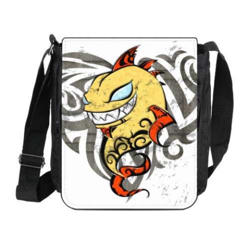 Сумка на плечо (мини-планшет) с принтом Золотой Рыб