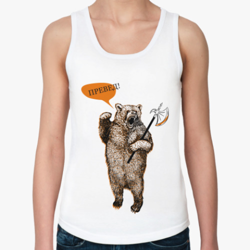 Женская майка с принтом Ярославский мишка