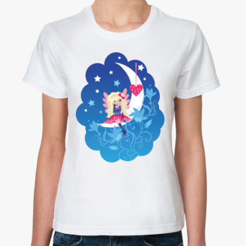 Классическая футболка с принтом  Ангелочек