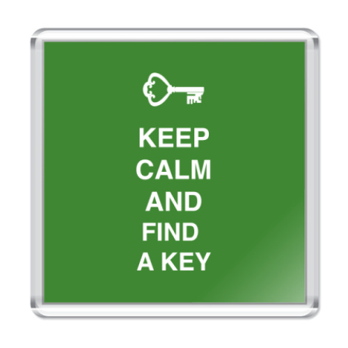 Магнит с принтом Keep calm and find a key