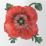 Красный мак, акварель