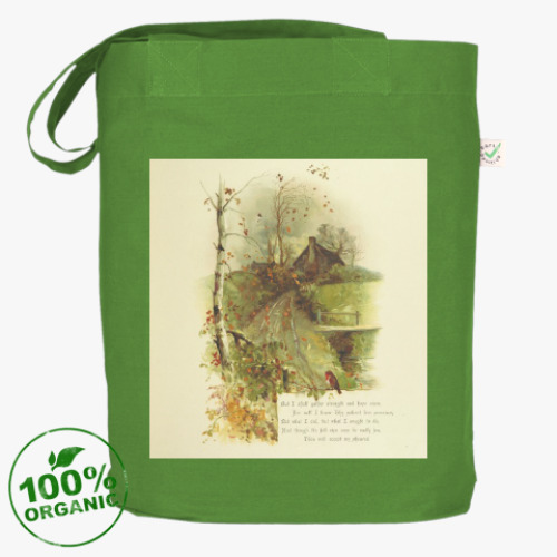 Сумка шоппер с принтом Страница книги (пейзаж)