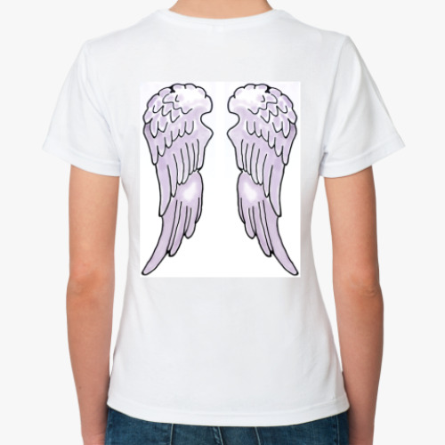 Классическая футболка с принтом  Angel