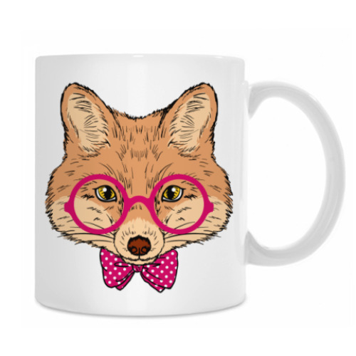 Кружка с принтом Hipster Fox