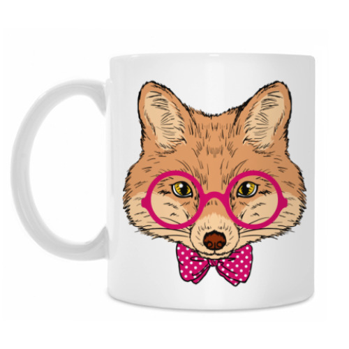Кружка с принтом Hipster Fox
