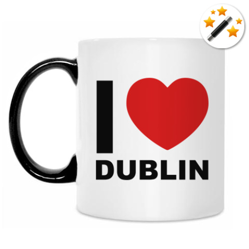 Кружка-хамелеон с принтом I love Dublin