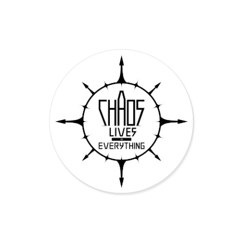 Виниловые наклейки с принтом Chaos lives in everything