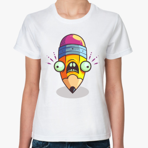 Классическая футболка с принтом Карандаш