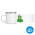 Кружка металлическая белая (круговая запечатка)