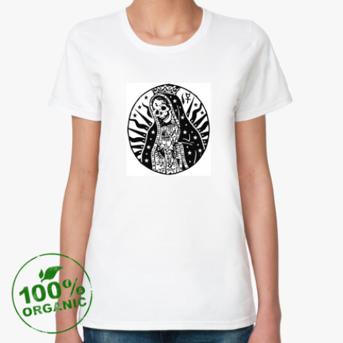 Женская футболка из органик-хлопка с принтом santa muerta