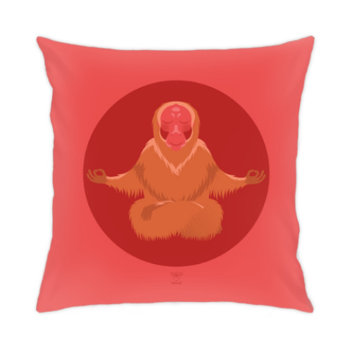 Подушка с принтом Animal Zen: U is for Uakari