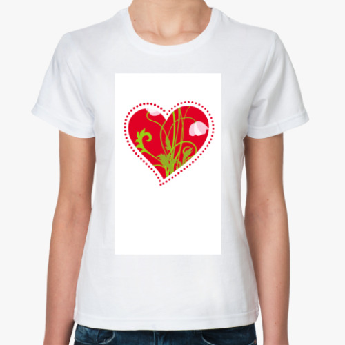 Классическая футболка с принтом Сердце