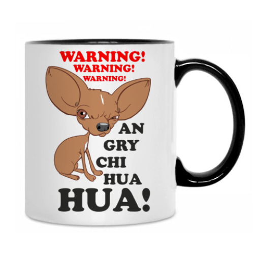 Кружка с принтом Angry chihuahua