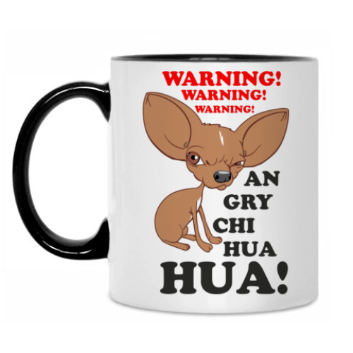 Кружка с принтом Angry chihuahua