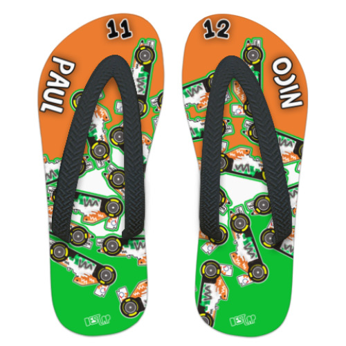 Шлепанцы (сланцы) с принтом PAUL & NICO