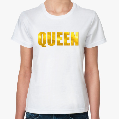 Классическая футболка с принтом QUEEN королева
