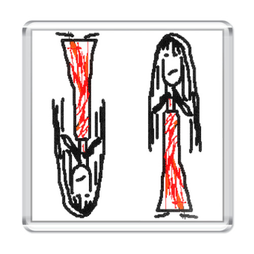 Магнит с принтом Dasd Reflection