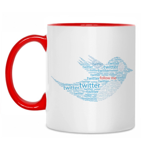 Кружка с принтом Twitter Words