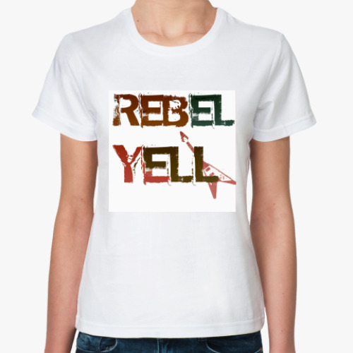 Классическая футболка с принтом  Rebel yell