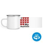 Кружка металлическая белая (круговая запечатка)