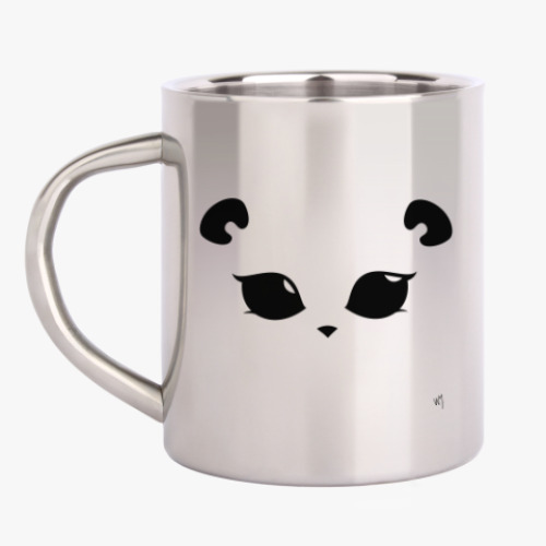 Кружка металлическая с принтом Панда