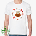 Мультяшный викинг и грибы