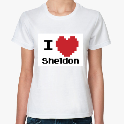 Классическая футболка с принтом Шелдон