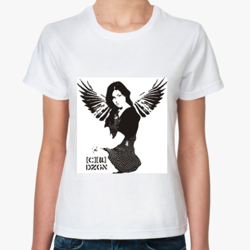 Классическая футболка с принтом angel