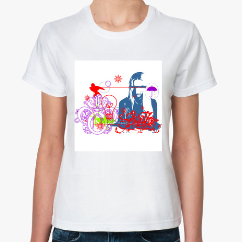 Классическая футболка с принтом Дизайн