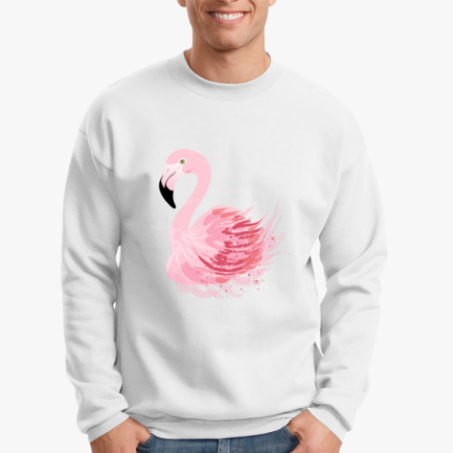Свитшот с принтом Розовый фламинго