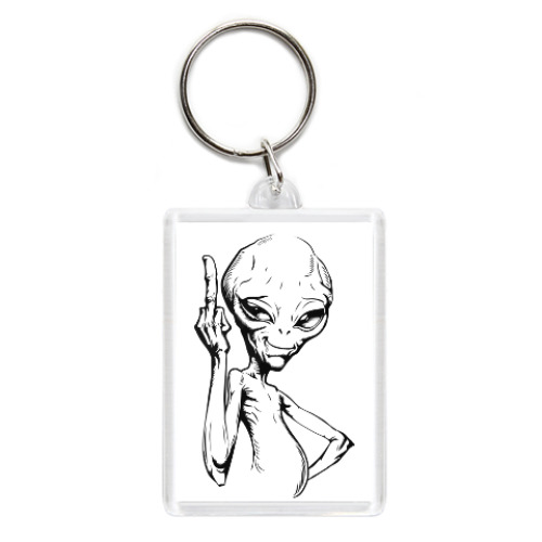 Брелок с принтом смешной пришелец (funny alien)