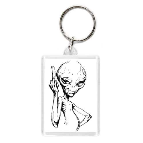Брелок с принтом смешной пришелец (funny alien)