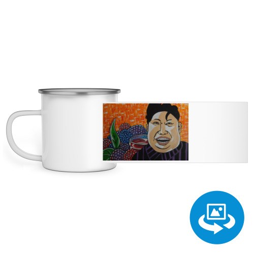 Эмалированная кружка (круговая запечатка) с принтом Товарищ Ким