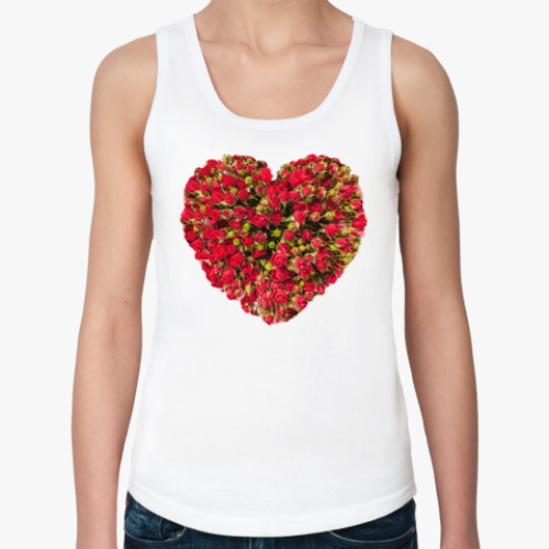 Женская майка с принтом Сердце из роз