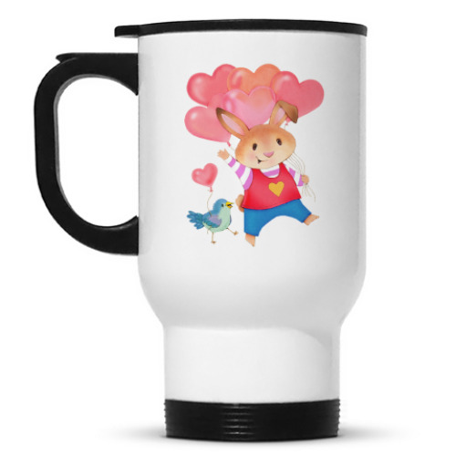 Кружка-термос с принтом Кролик