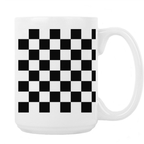 Кружка с принтом Черно-белая клетка